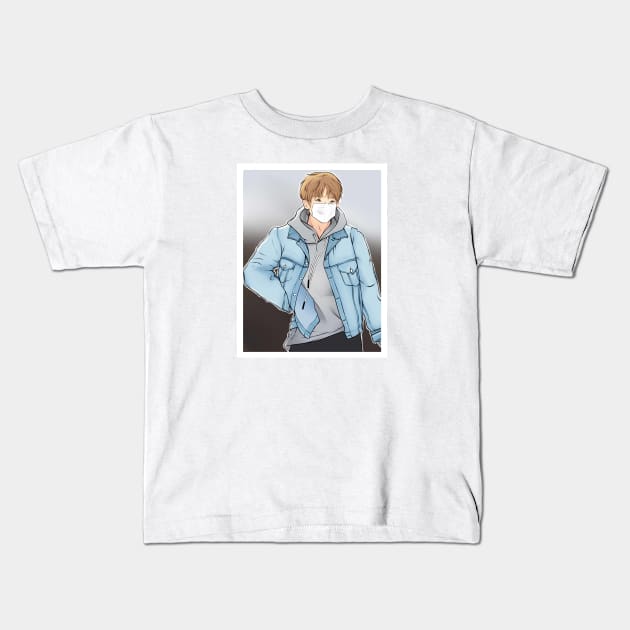 BTS V Taehyung Kids T-Shirt by Scoffkid